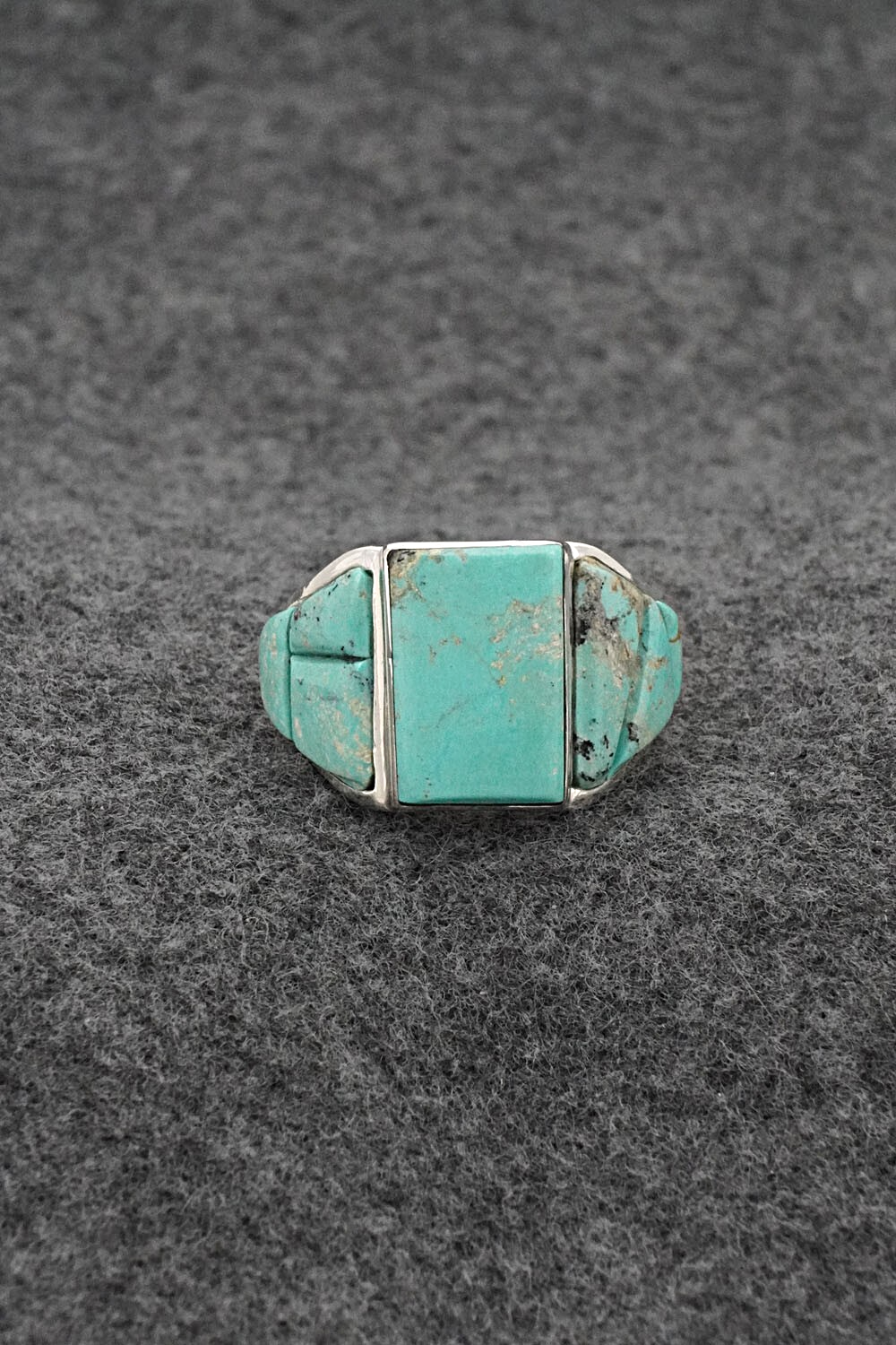 Turquoise & Sterling Silver Ring - Bevis Tsadiasi - Size 11.5