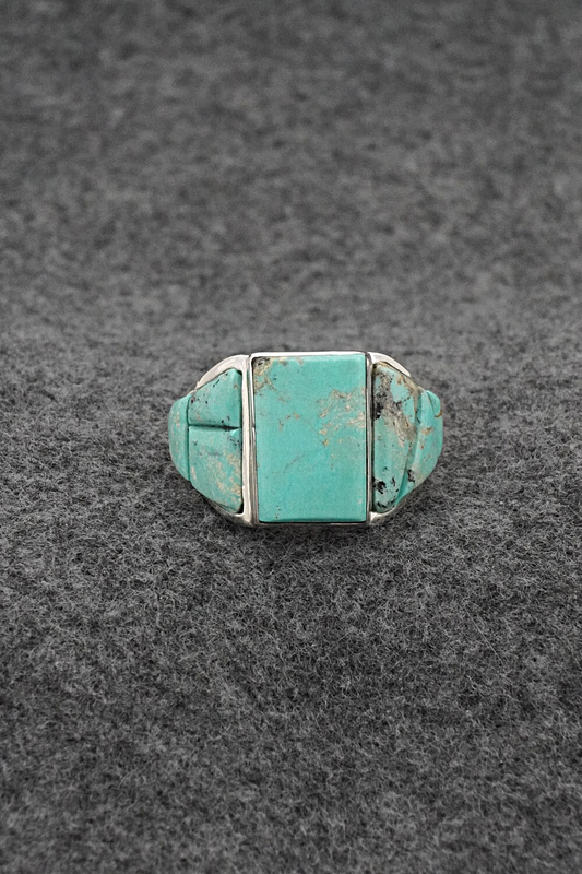 Turquoise & Sterling Silver Ring - Bevis Tsadiasi - Size 11.5