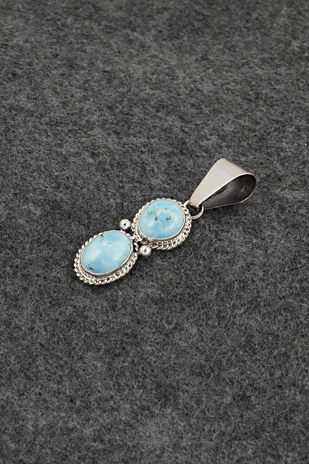 Turquoise & Sterling Silver Pendant - Eugene Gruber
