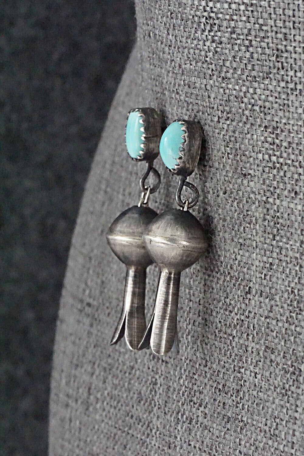 Turquoise & Sterling Silver Blossom Earrings - Shirley Lee