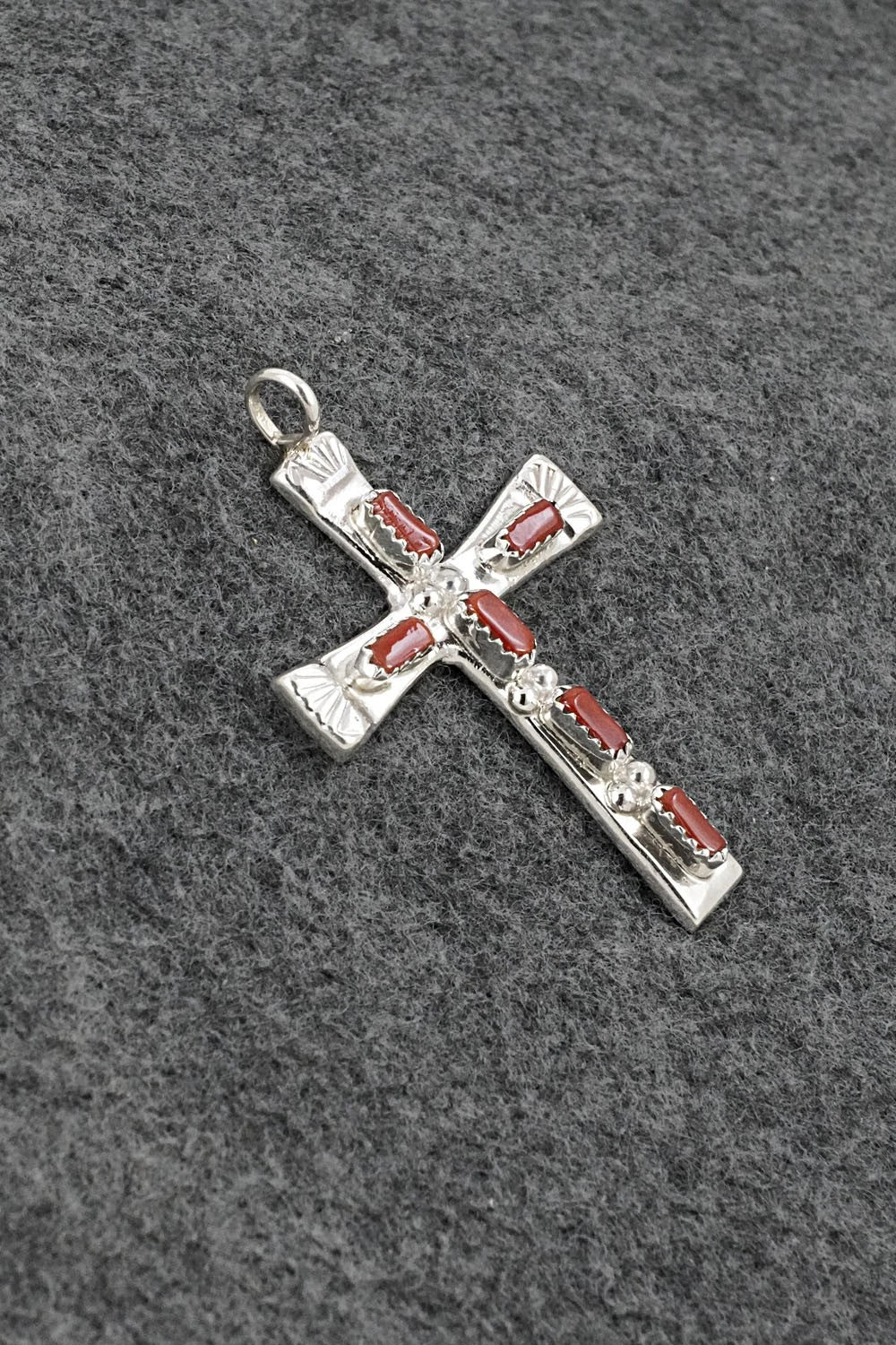 Coral & Sterling Silver Pendant - Verona Quam
