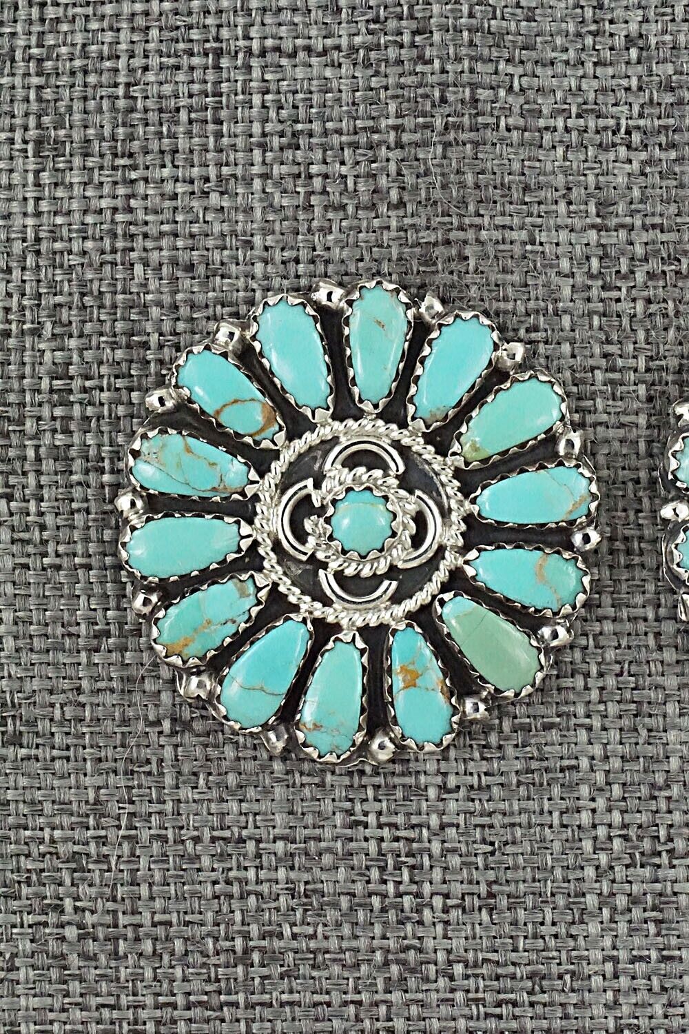 Turquoise and Sterling Silver Earrings - Zeita Begay