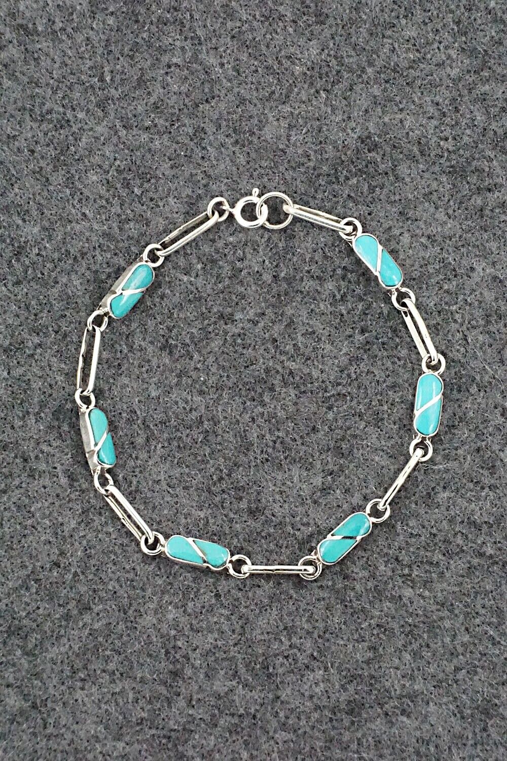Turquoise & Sterling Silver Link Bracelet - Gina Dosedo