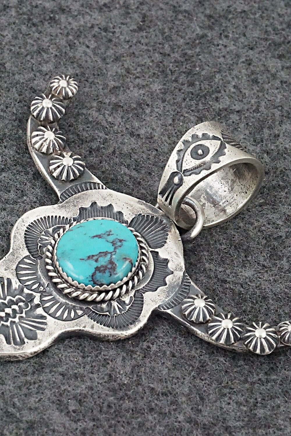 Turquoise & Sterling Silver Pendant - Kevin Billah