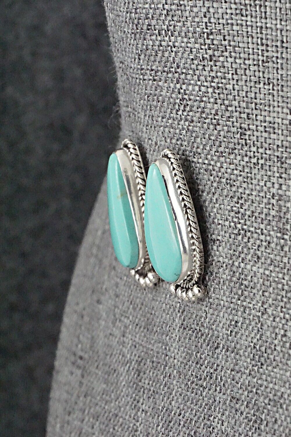 Turquoise & Sterling Silver Earrings - Rena Begay