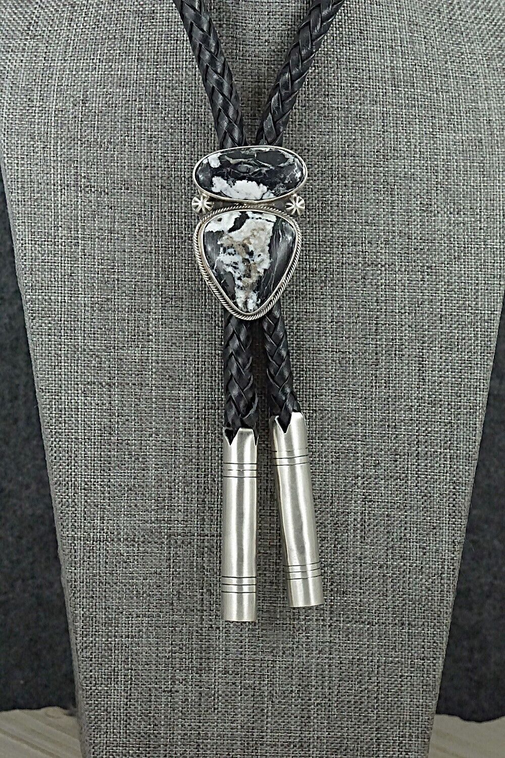 White Buffalo & Sterling Silver Bolo Tie - Bobby Johnson