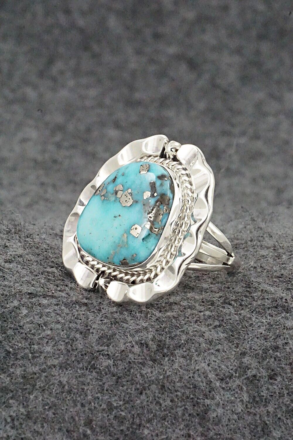 Turquoise & Sterling Silver Ring - Samuel Yellowhair - Size 8.25
