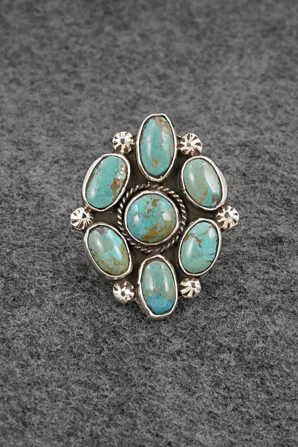 Turquoise & Sterling Silver Ring - Priscilla Reeder - Size 8.5