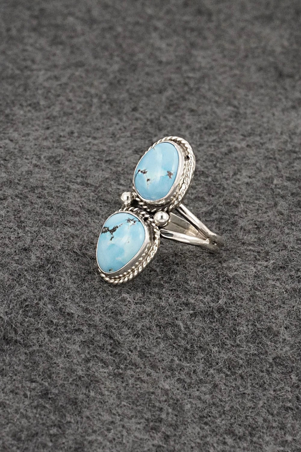Turquoise & Sterling Silver Ring - Eugene Gruber - Size 8