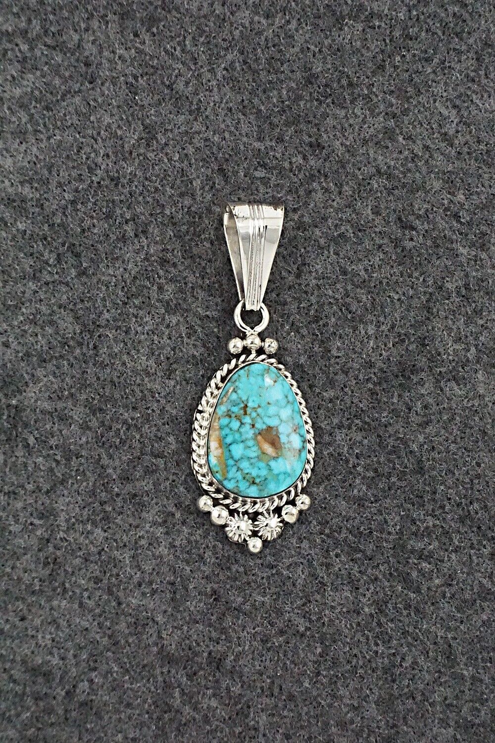 Turquoise & Sterling Silver Pendant - Samuel Yellowhair