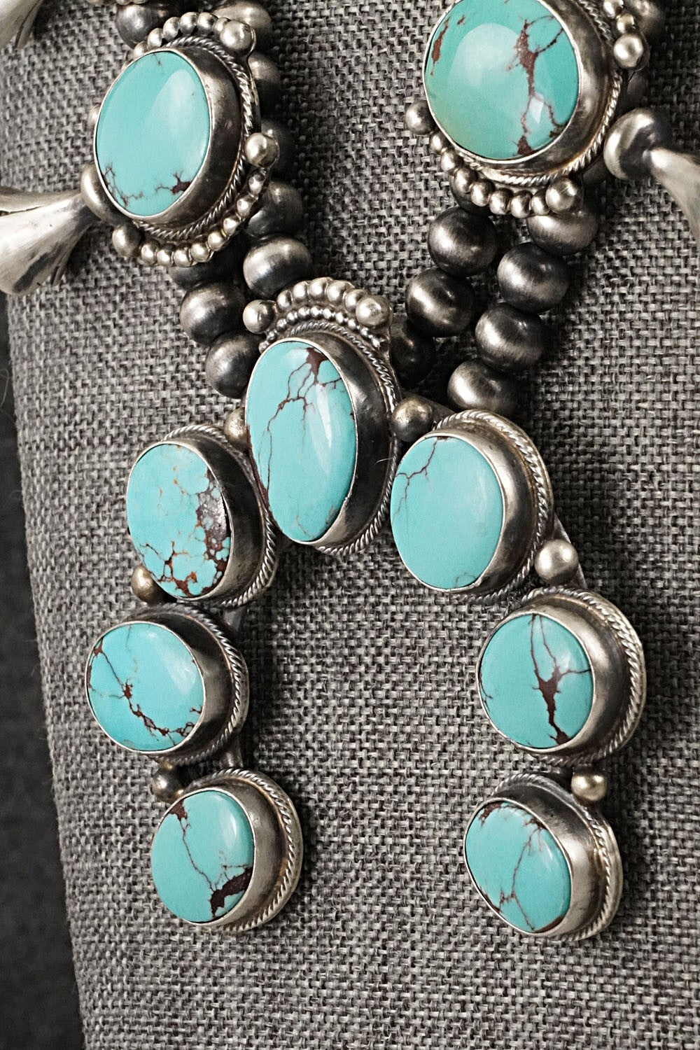 Turquoise & Sterling Silver Squash Blossom Set - Kathleen Chavez