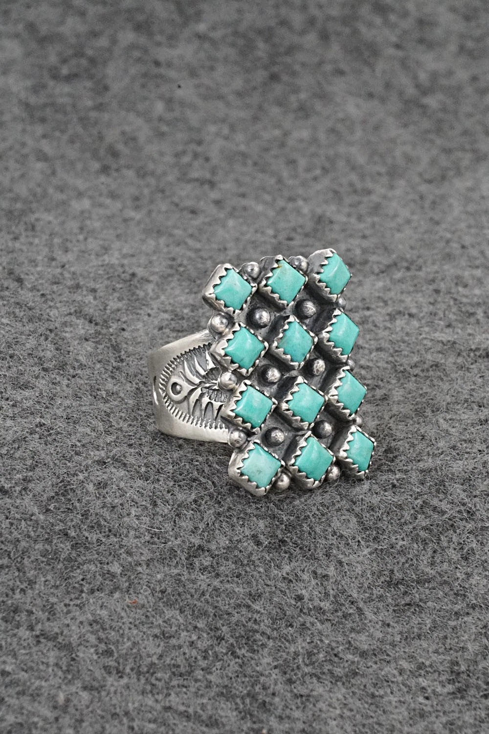 Turquoise & Sterling Silver Ring - Verley Betone - Size 7.5
