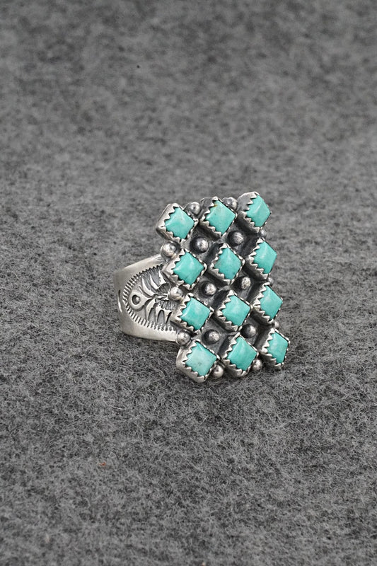 Turquoise & Sterling Silver Ring - Verley Betone - Size 7.5