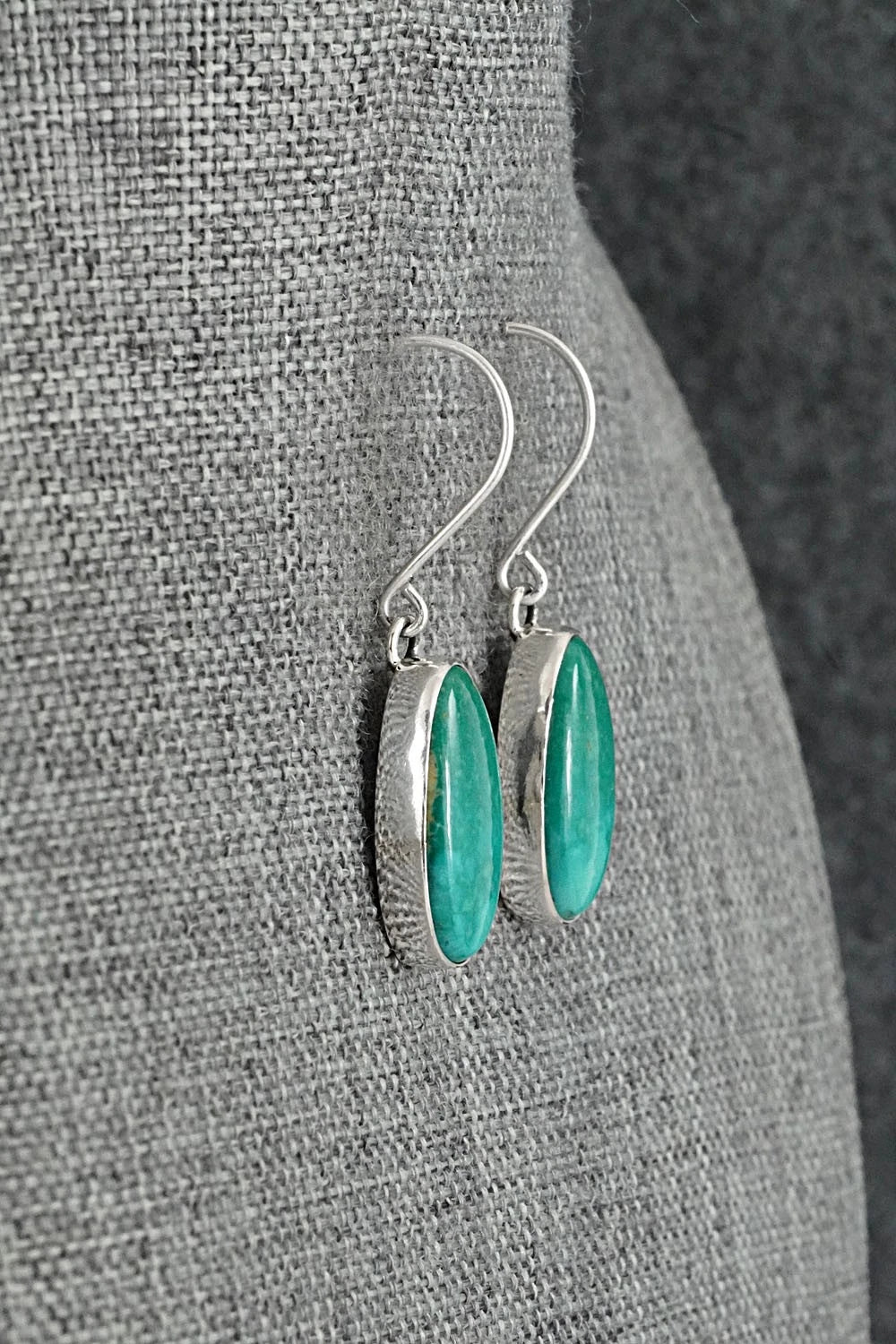 Turquoise & Sterling Silver Earrings - Eugene Gruber
