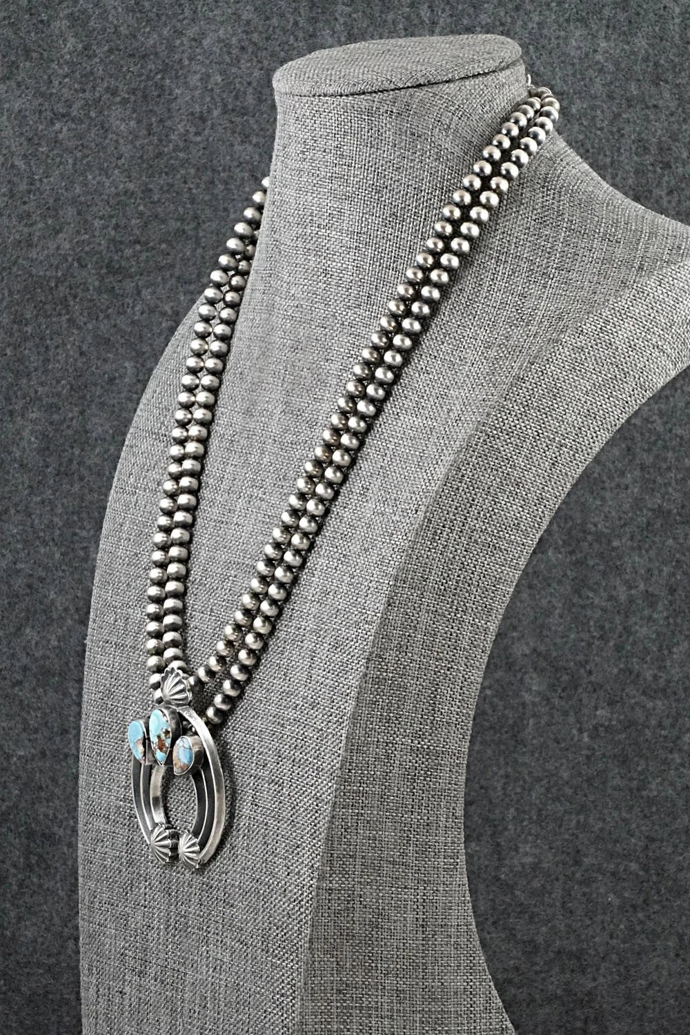 Turquoise & Sterling Silver Necklace - Davey Morgan