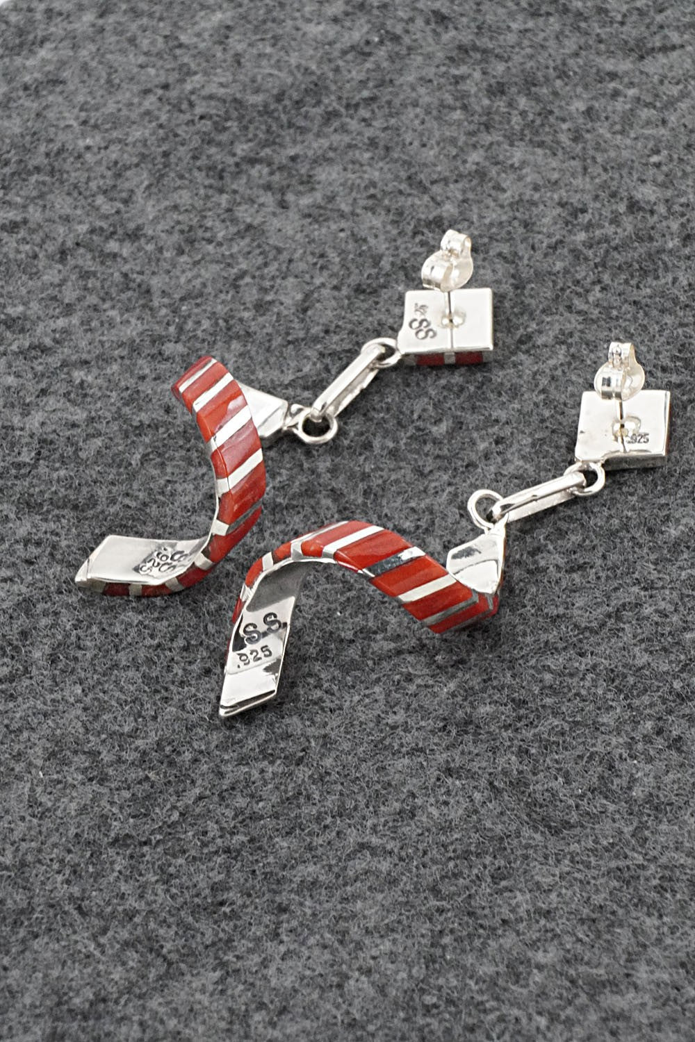 Coral & Sterling Silver Earrings - Shawn Sheyka