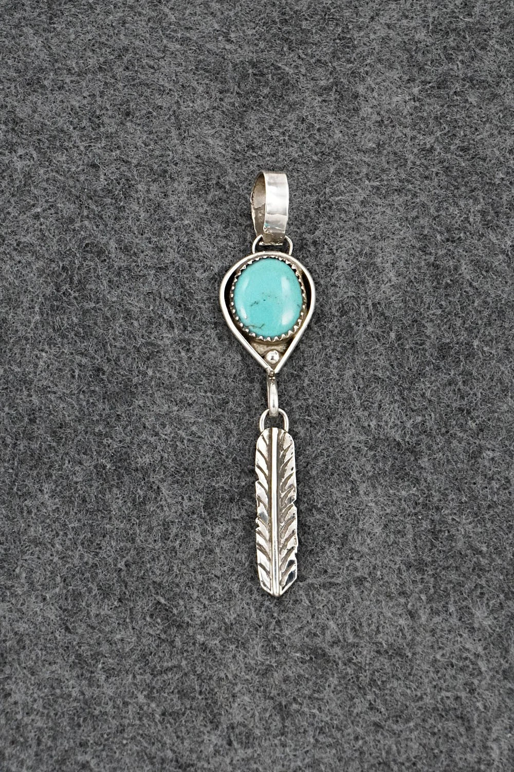Turquoise & Sterling Silver Pendant - Priscilla Reeder