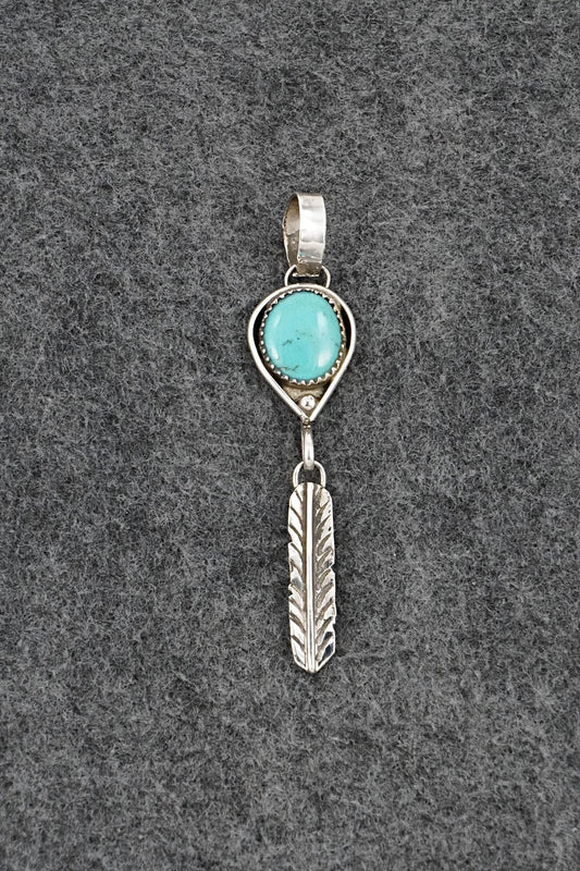 Turquoise & Sterling Silver Pendant - Priscilla Reeder