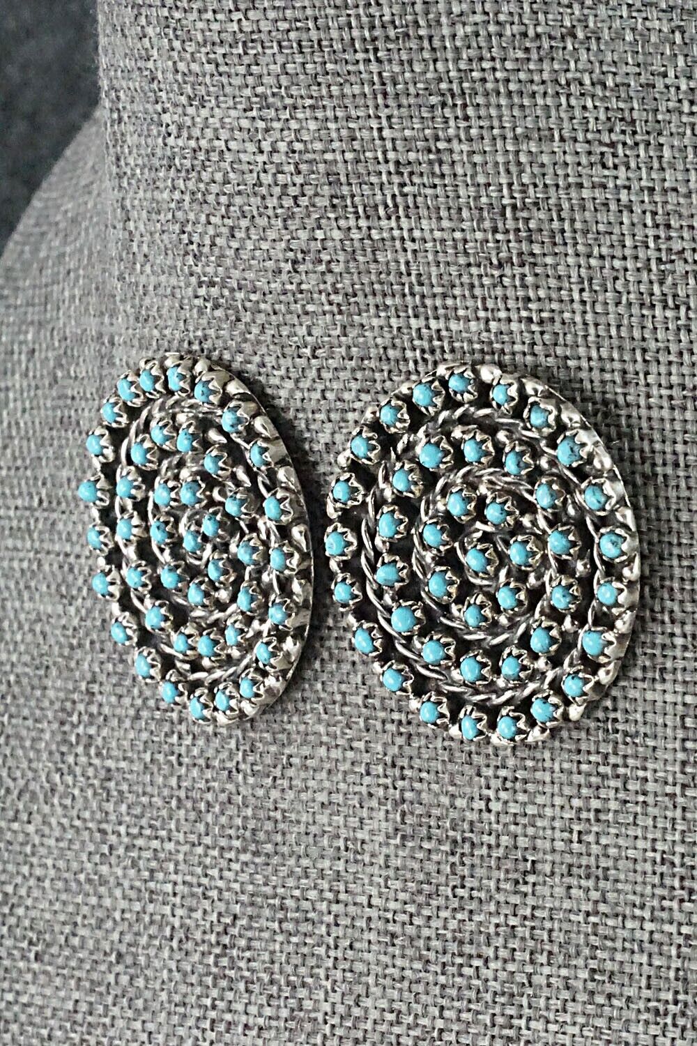 Turquoise & Sterling Silver Necklace and Earrings Set - Randy Hooee