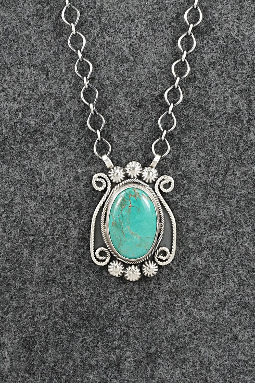 Turquoise & Sterling Silver Necklace - Cordell Platero
