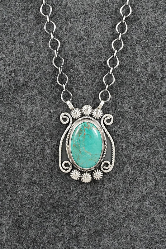 Turquoise & Sterling Silver Necklace - Cordell Platero