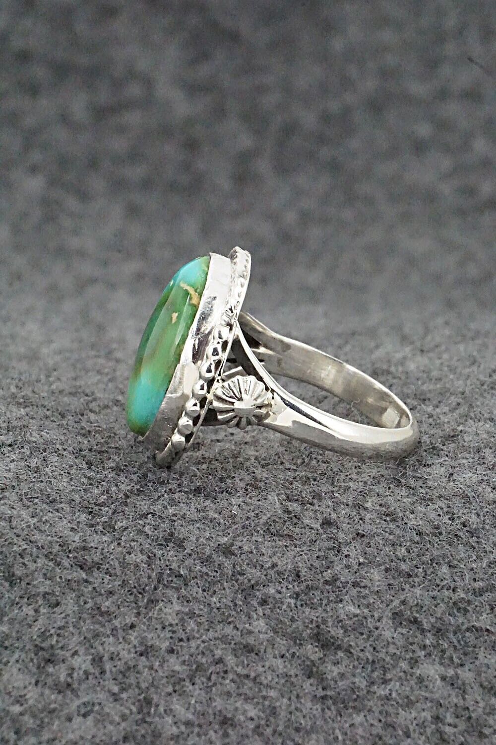 Turquoise & Sterling Silver Ring - Andrew Vandever - Size 8