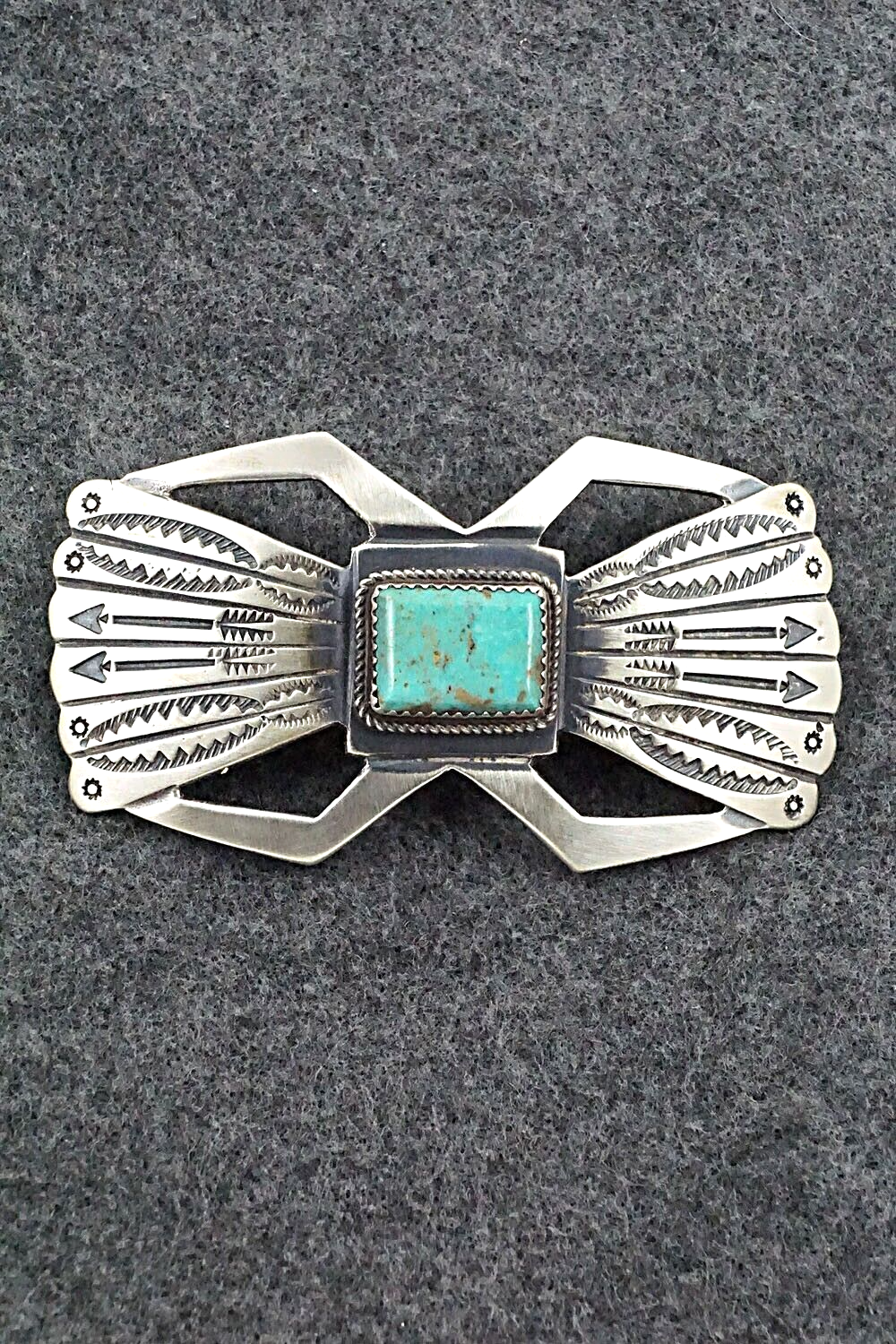 Turquoise & Sterling Silver Hair Barrette - Martha Cayatineto