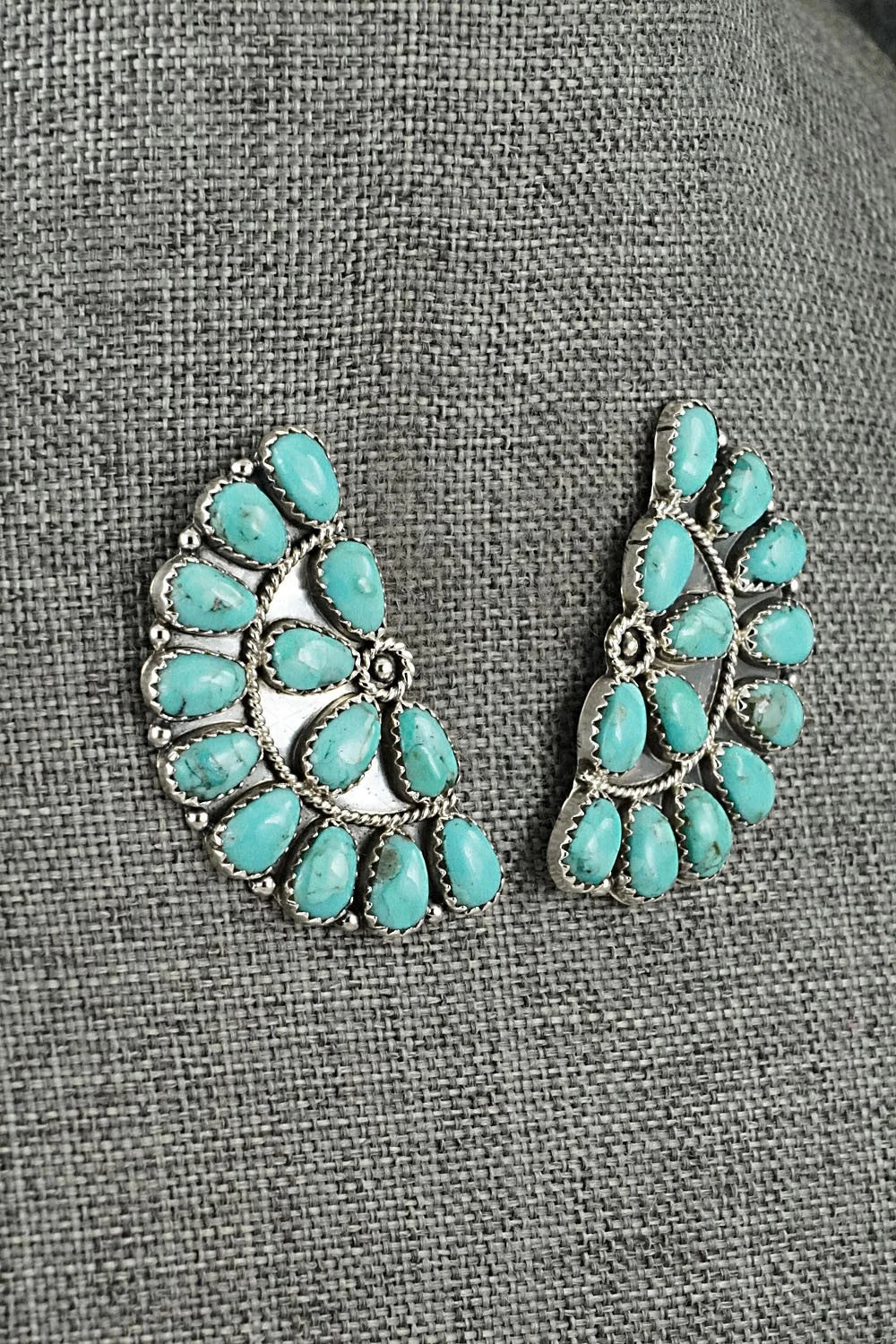 Turquoise & Sterling Silver Earrings - Gerald Mitchell