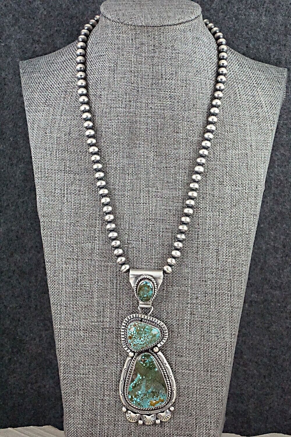 Turquoise & Sterling Silver Necklace - Raymond Delgarito