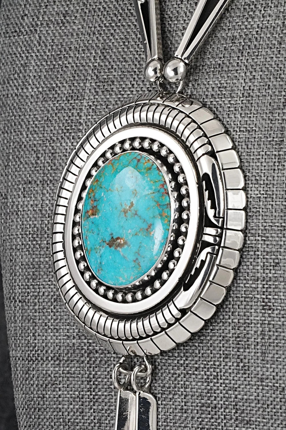 Turquoise & Sterling Silver Necklace and Earrings Set - Jonathan Nez