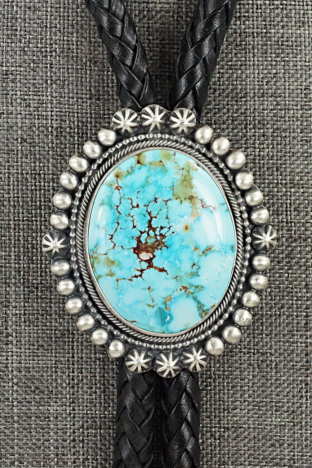 Turquoise & Sterling Silver Bolo Tie - Bobby Johnson