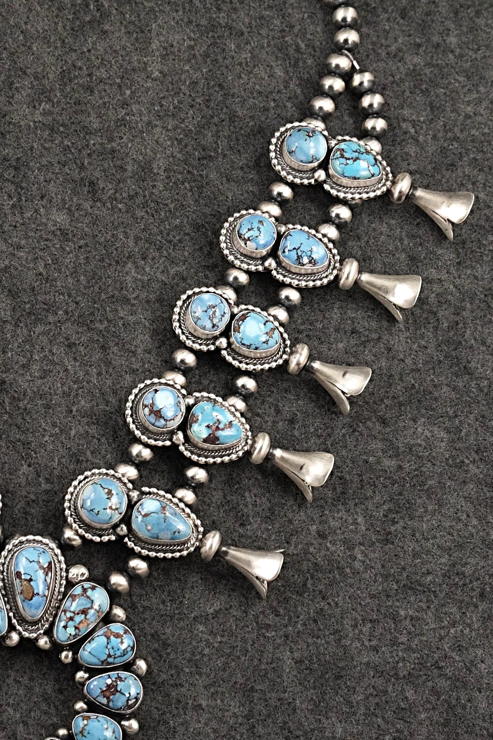 Turquoise & Sterling Silver Squash Blossom Set - Darrin Livingston