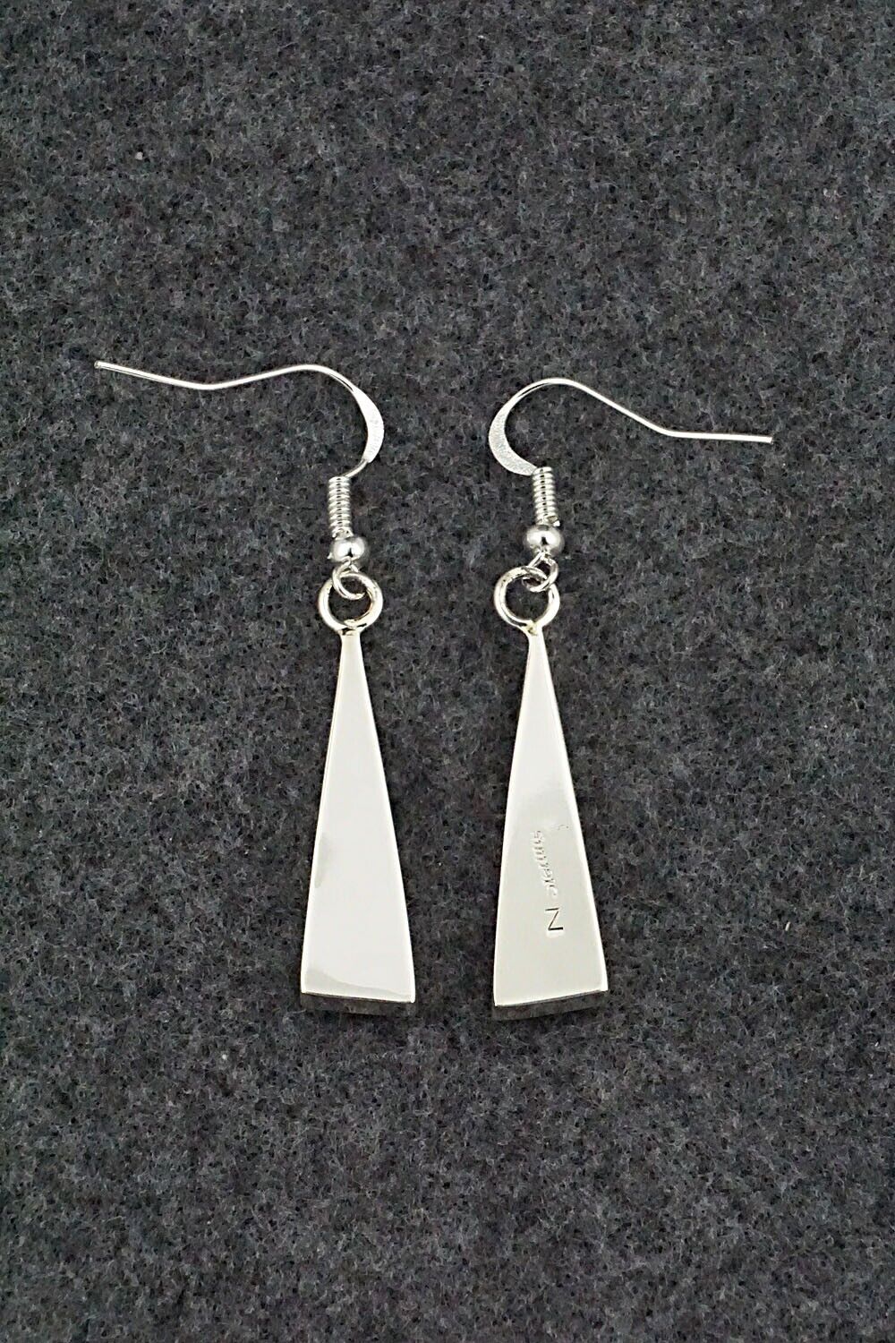 Turquoise, Onyx & Sterling Silver Inlay Earrings - Marilyn Yazzie
