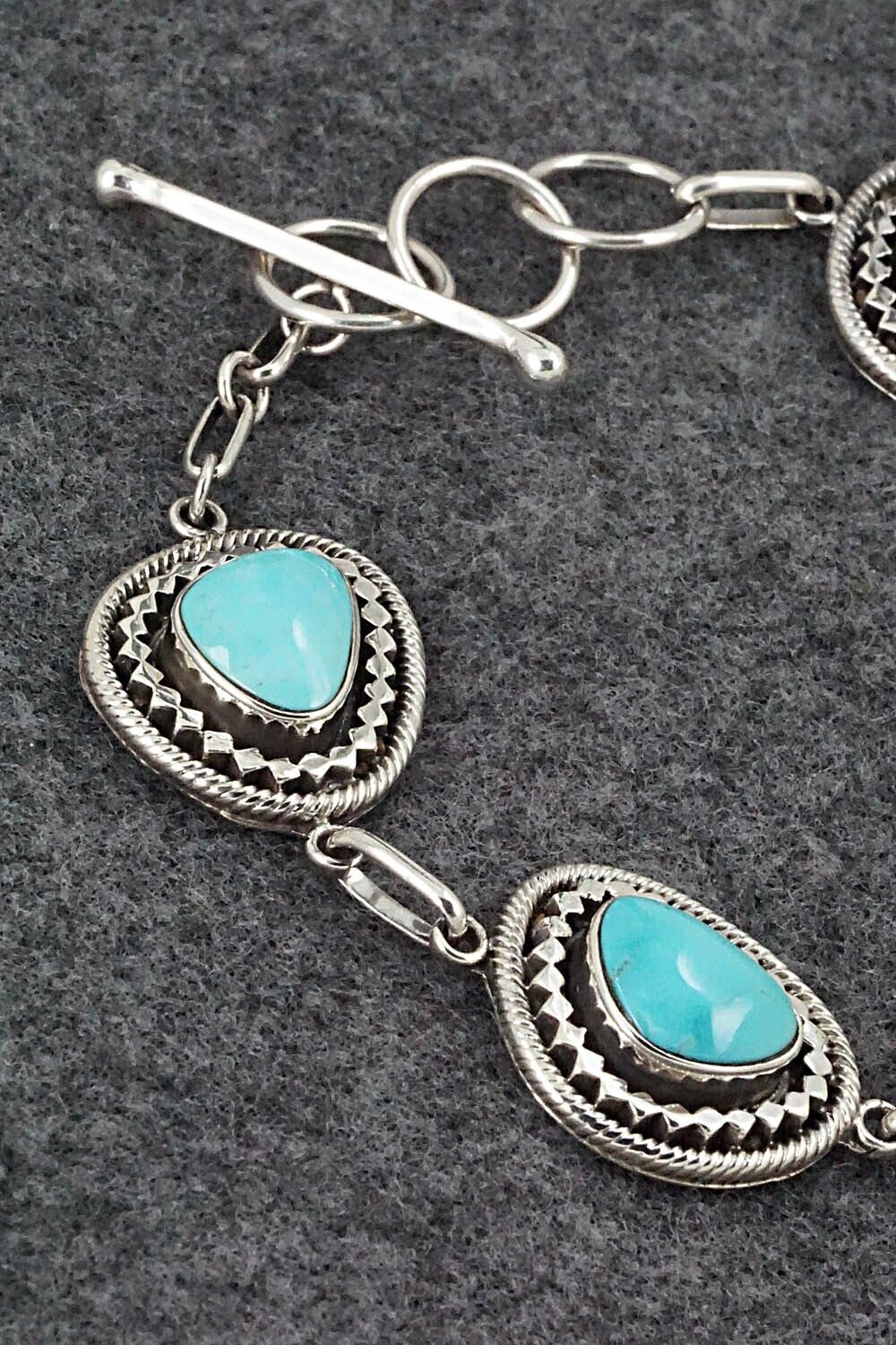 Turquoise & Sterling Silver Link Bracelet - Sheena Jack