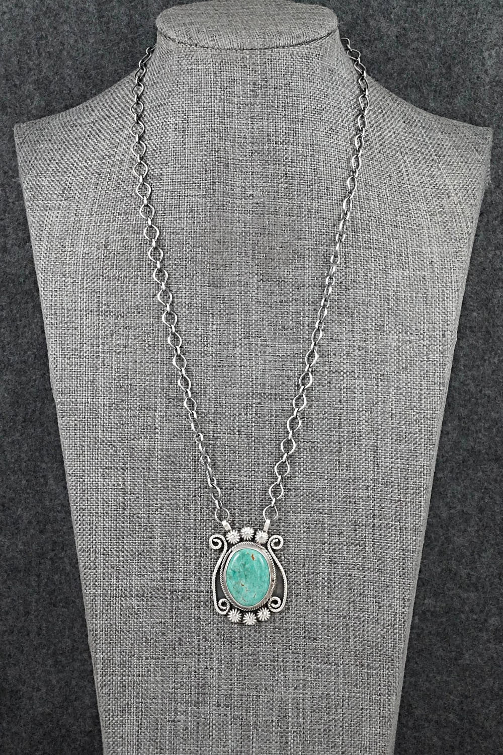 Turquoise & Sterling Silver Necklace - Cordell Platero