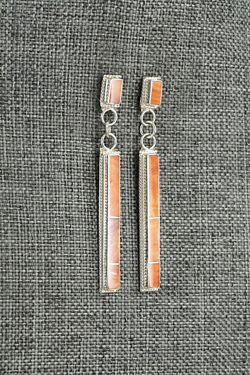 Spiny Oyster & Sterling Silver Earrings - Ricky Booqua