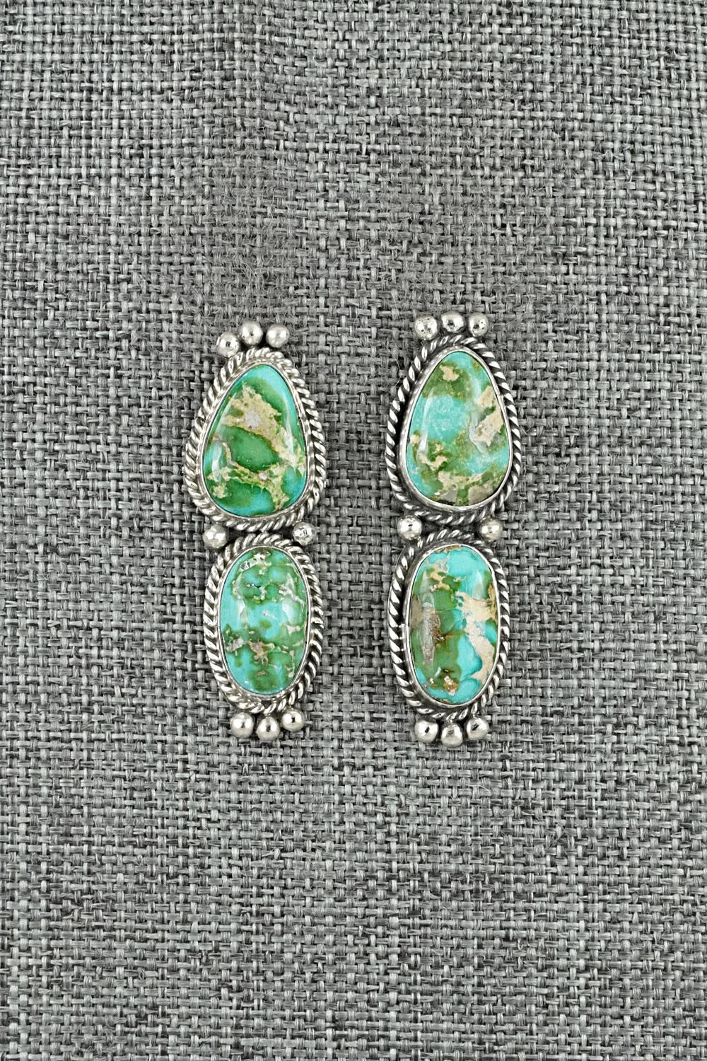 Turquoise & Sterling Silver Earrings - Rena Begay
