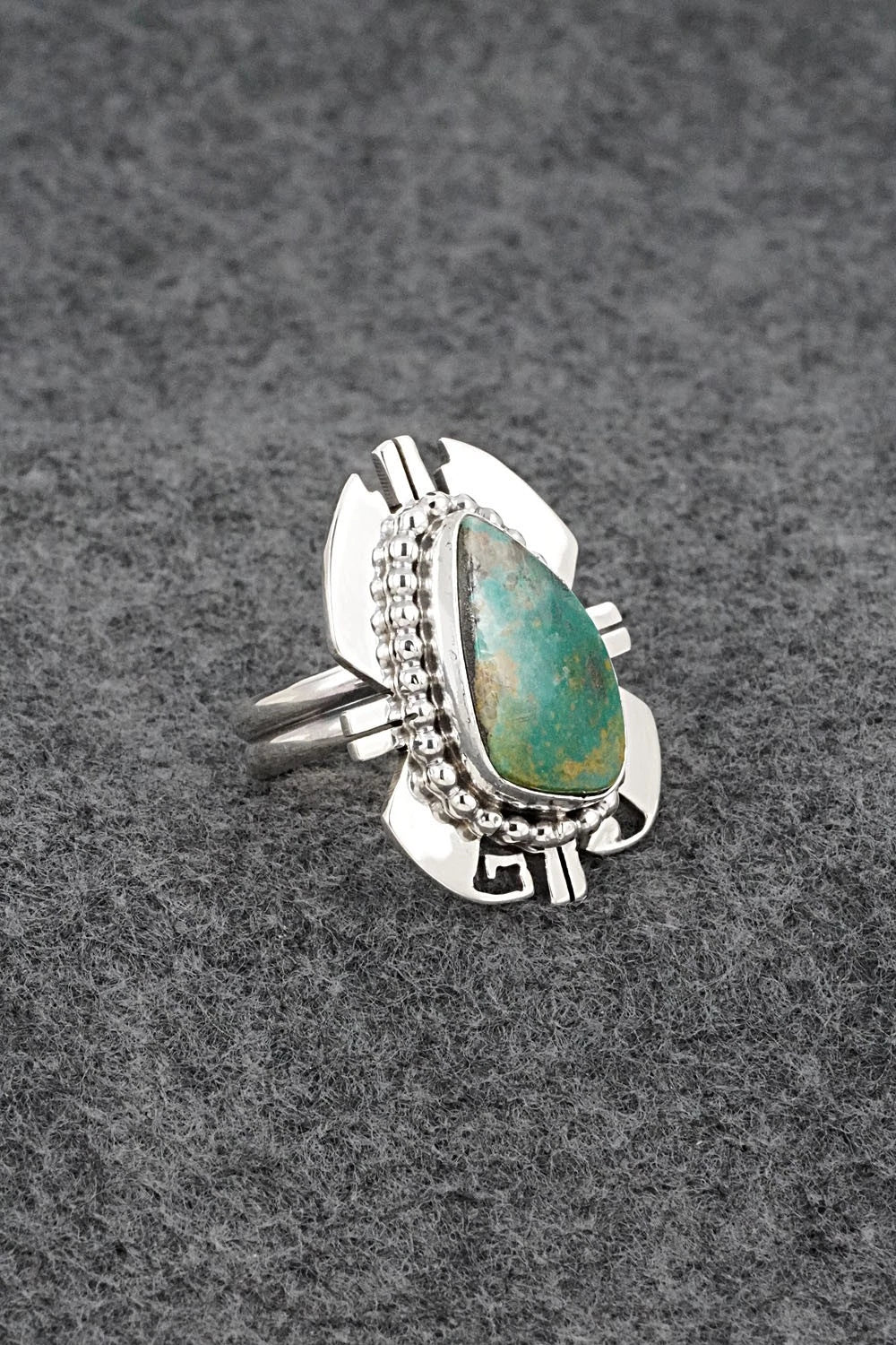 Turquoise & Sterling Silver Ring - Randy Billy - Adjustable