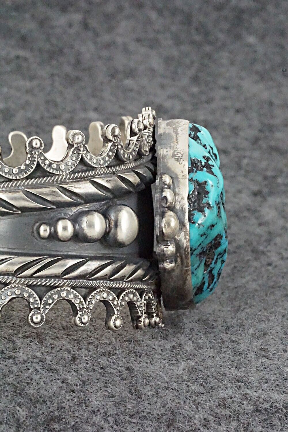 Turquoise and Sterling Silver Bracelet - Wallace Yazzie Jr.