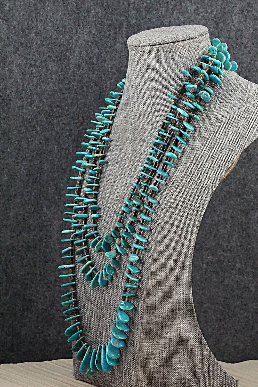 Turquoise & Shell Necklace 36" - Louise Joe