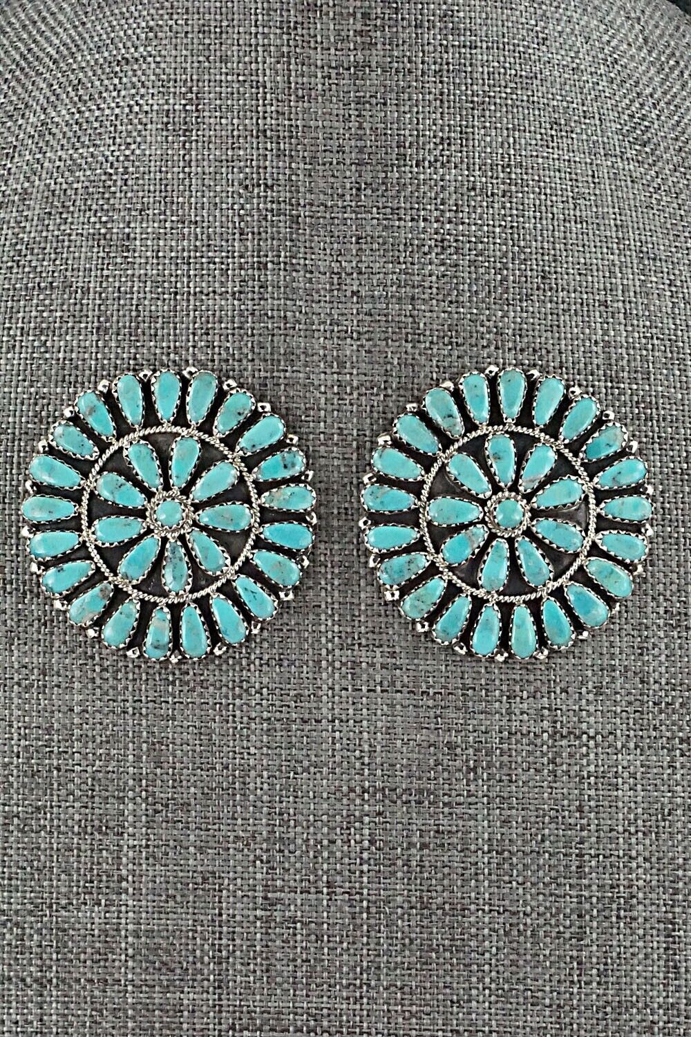 Turquoise and Sterling Silver Earrings - Zeita Begay