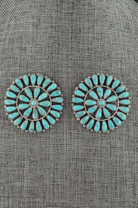 Turquoise and Sterling Silver Earrings - Zeita Begay