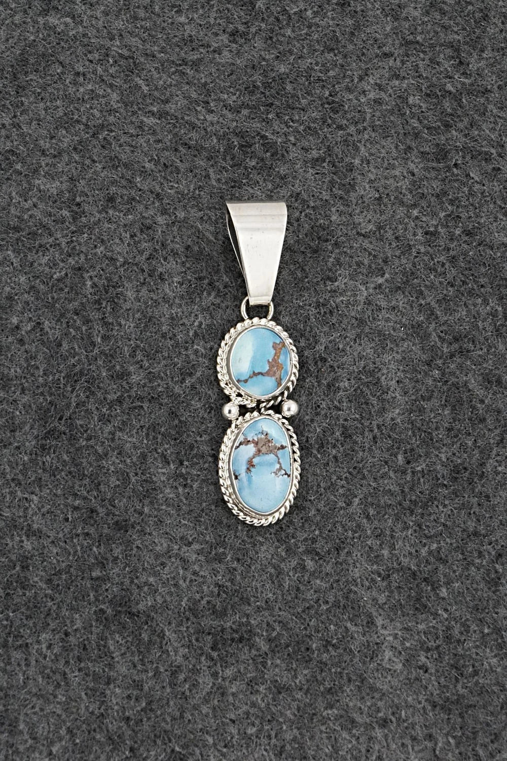 Turquoise & Sterling Silver Pendant - Eugene Gruber