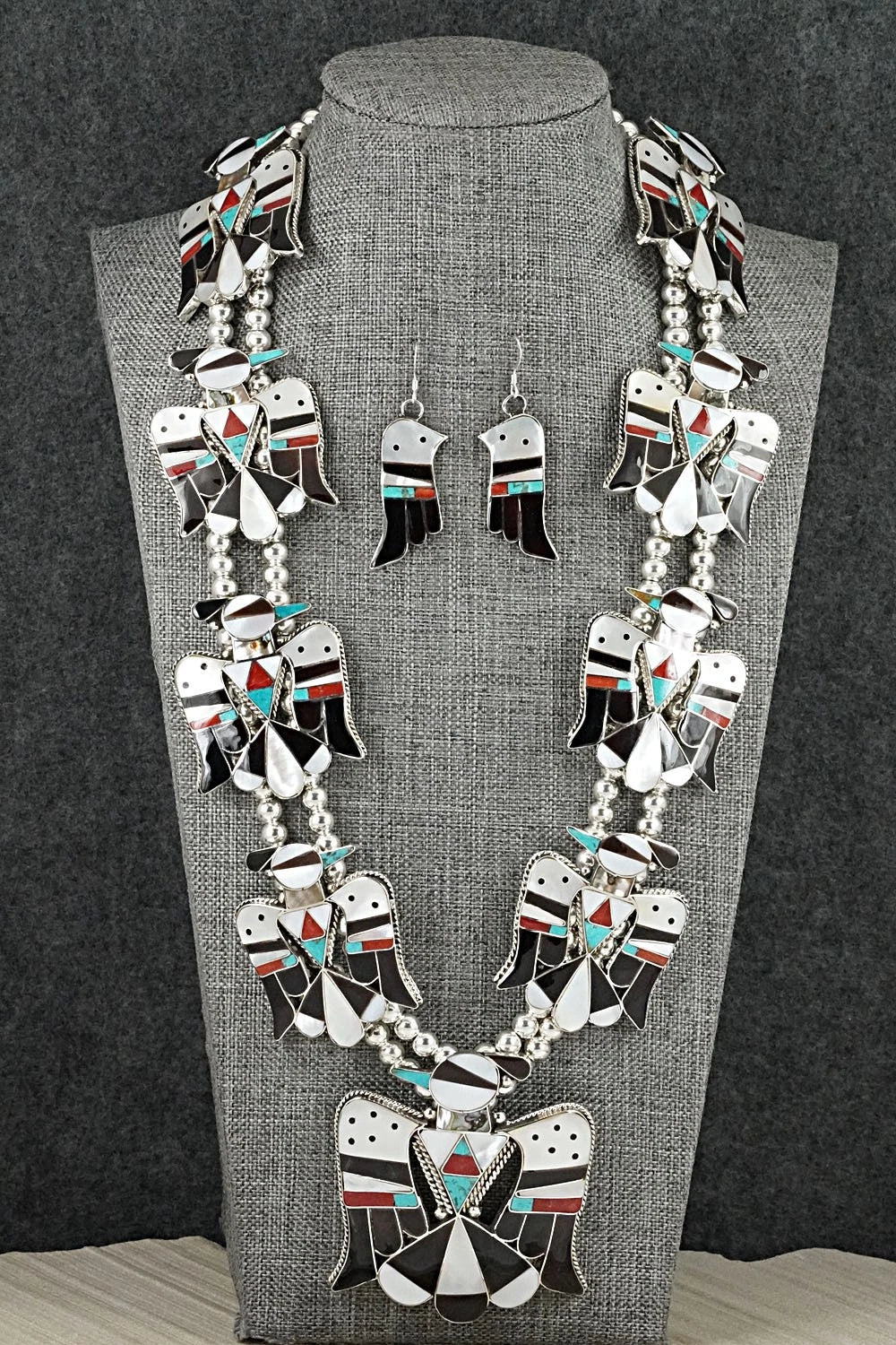 Multi-Stone & Sterling Silver Inlay Necklace Set - Bobby Shack