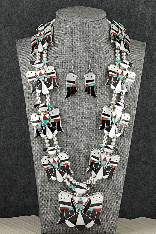 Multi-Stone & Sterling Silver Inlay Necklace Set - Bobby Shack