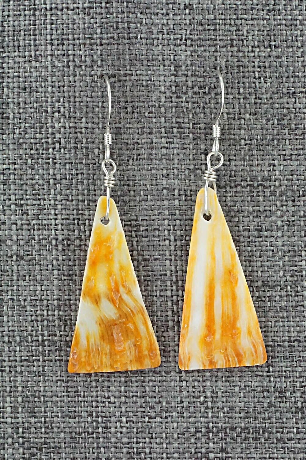 Spiny Oyster & Sterling Silver Earrings - Louise Joe