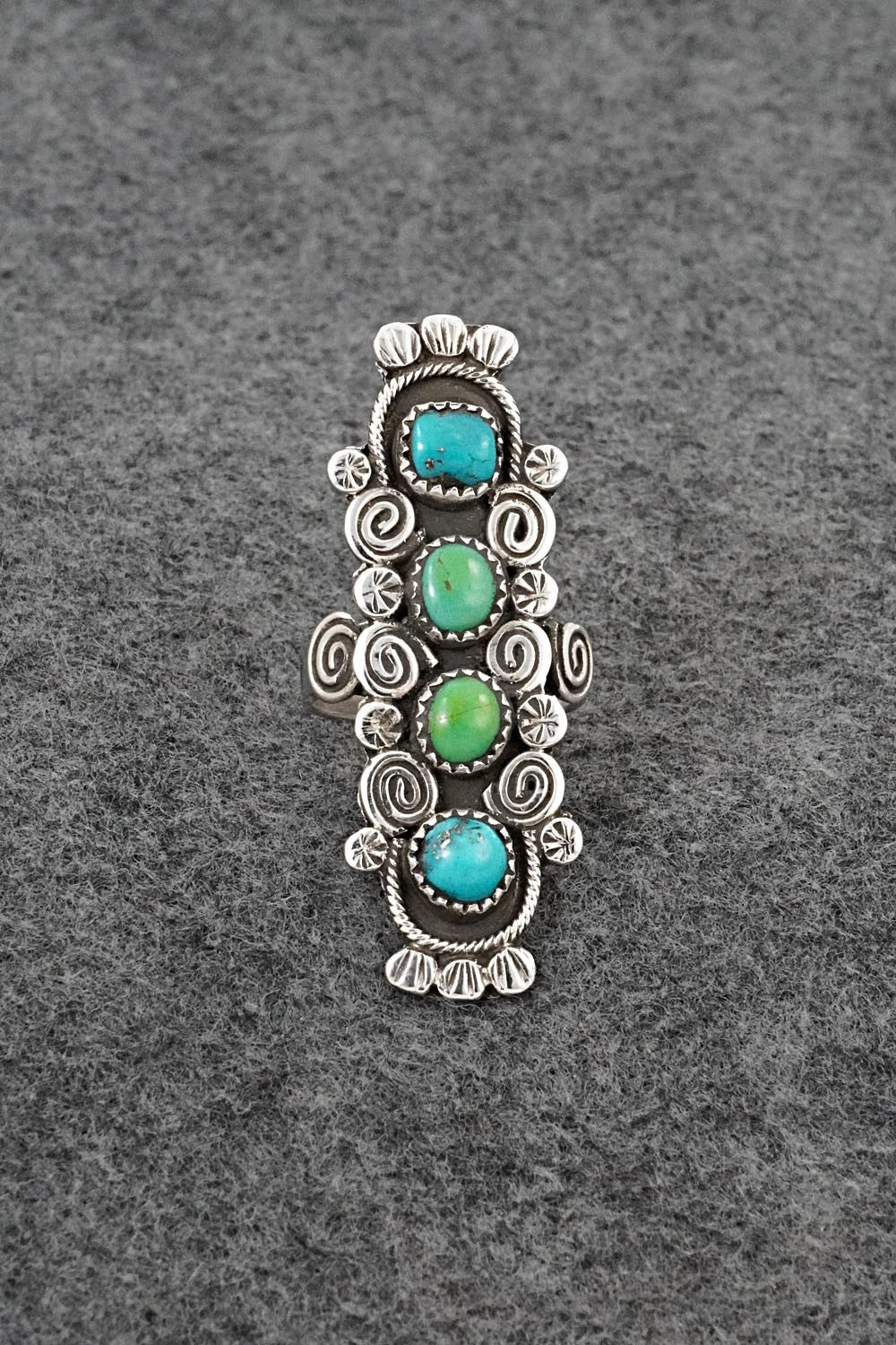Turquoise & Sterling Silver Ring - Priscilla Reeder - Size 8.5