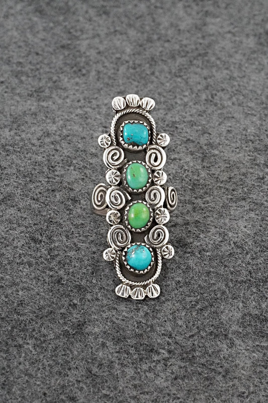 Turquoise & Sterling Silver Ring - Priscilla Reeder - Size 8.5