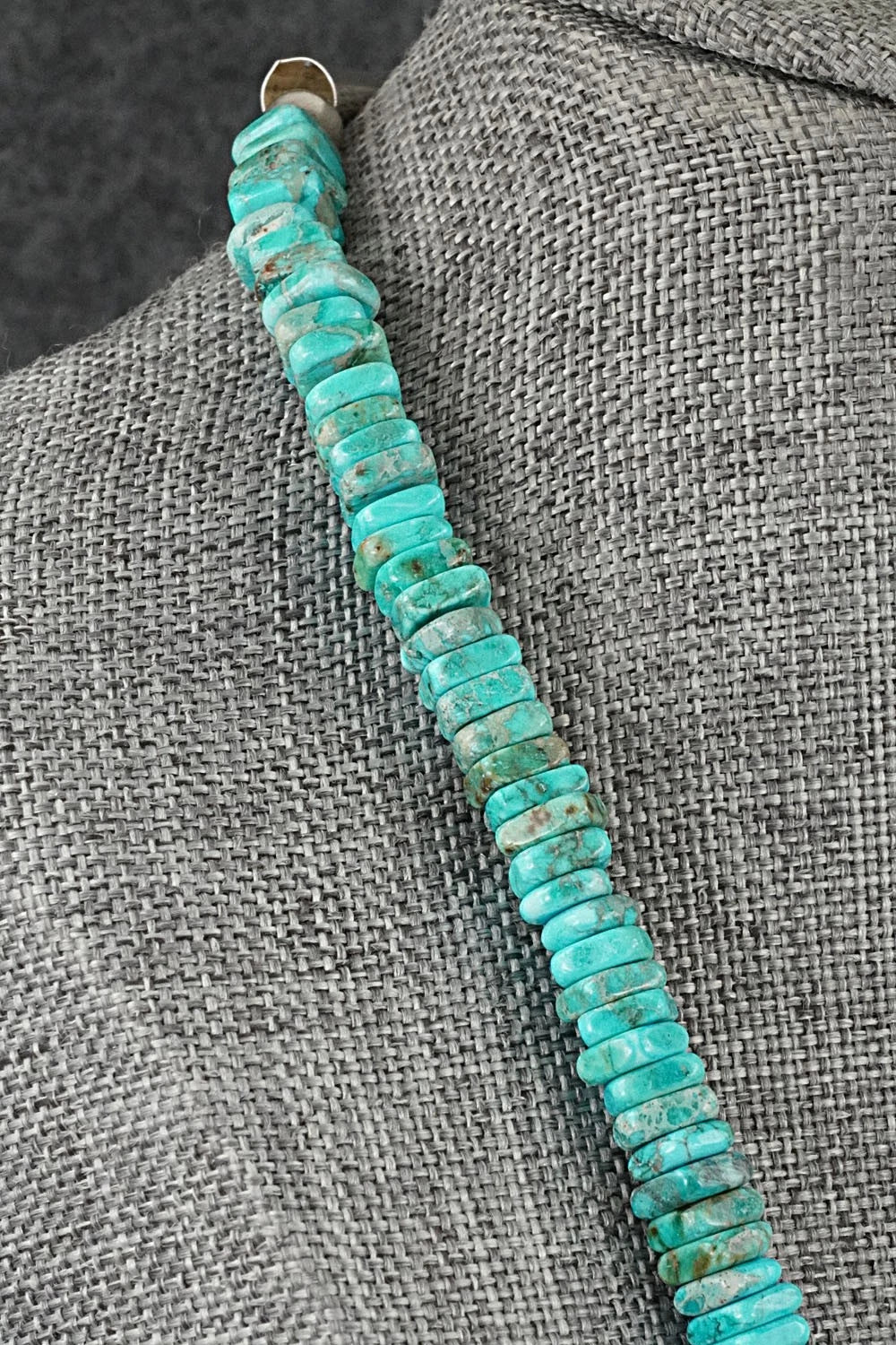 Turquoise & Sterling Silver Necklace 18" - Doreen Jake