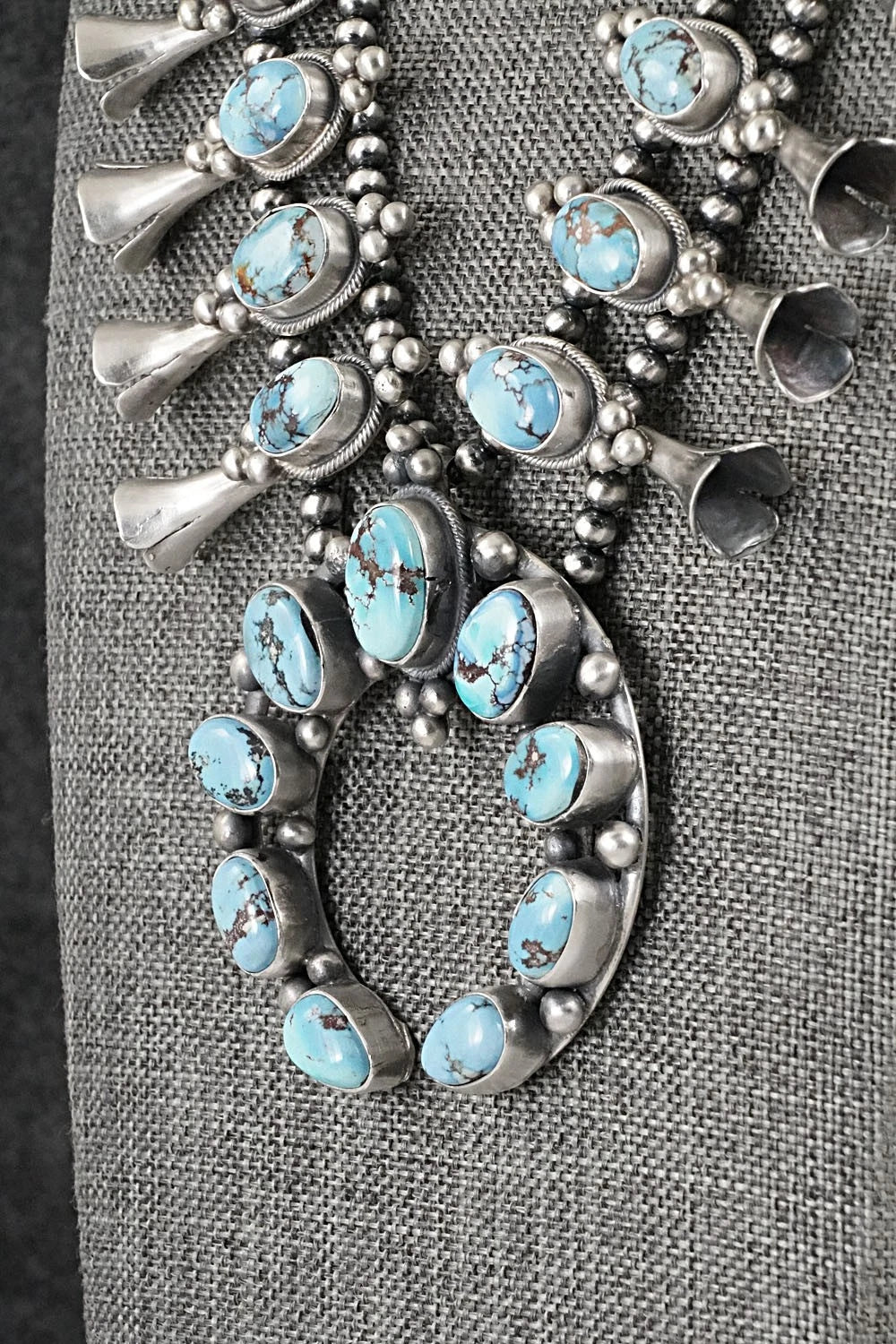 Turquoise & Sterling Silver Squash Blossom Set - Darrin Livingston